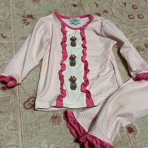Busy Bee Smocks, Easter Spring Pajamas, Peter Rabbit Embroidery, 9 month